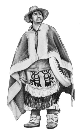 Nisga'a man wearing regalia. Vancouver, B.C.