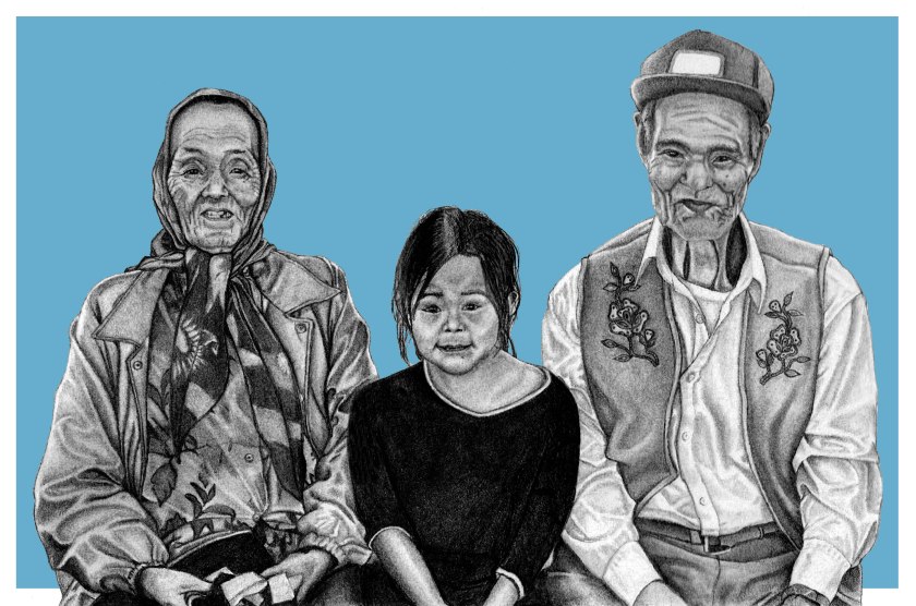 Family portrait, Behchoko, Tlicho Territory, NWT, Canada